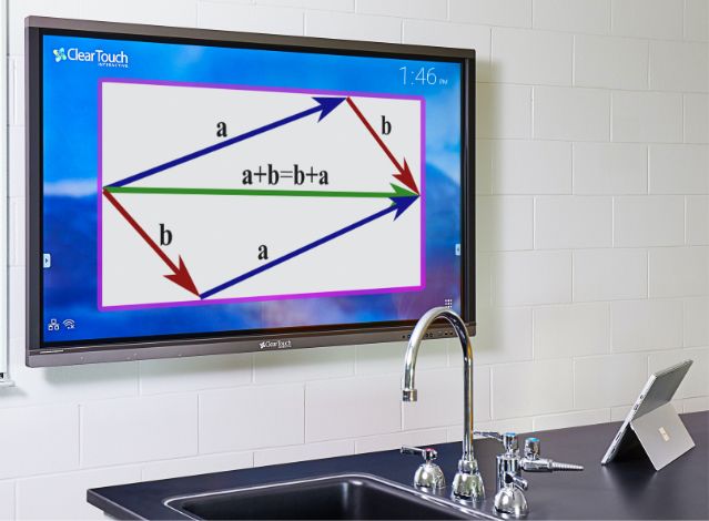 ClearTouch display in a classroom installed by Lifeline Audio/Video